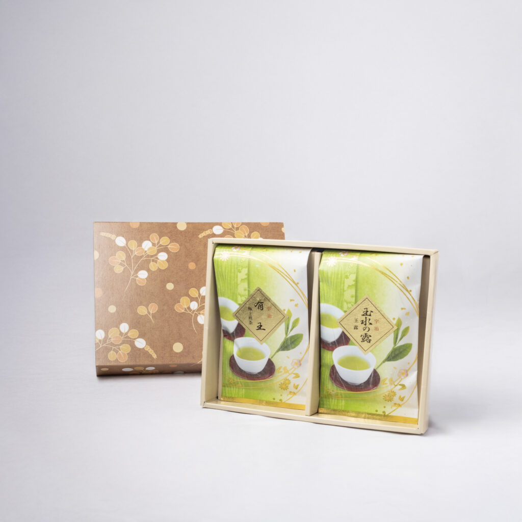 50g袋入ギフトセット 玉水の露・有王の商品画像です。画像をクリックしていただくと、ネットショップのこちらのお茶のページに遷移します。