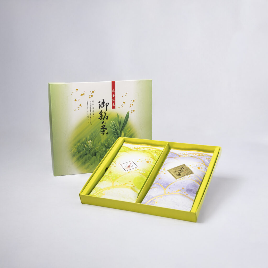 100g袋入ギフトセット 玉水の露・雁ヶ音玄米茶の商品画像です。画像をクリックしていただくと、ネットショップのこちらのお茶のページに遷移します。